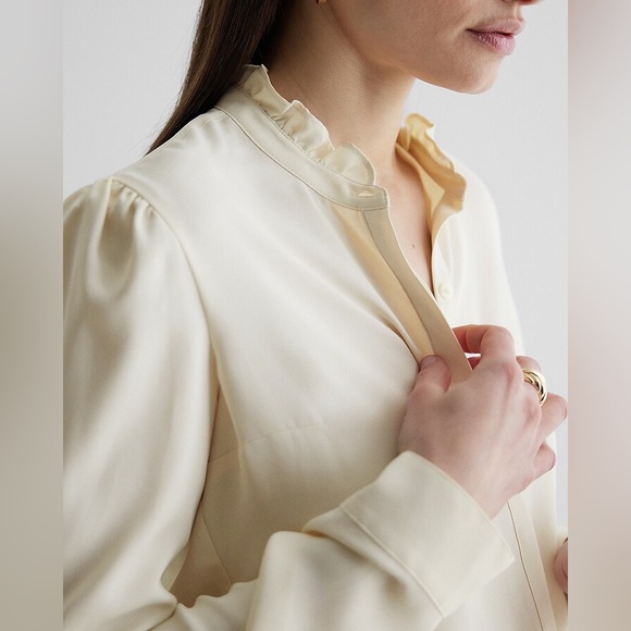 Express Tops - Express Relaxed Ruffle Neck Portofino | XS